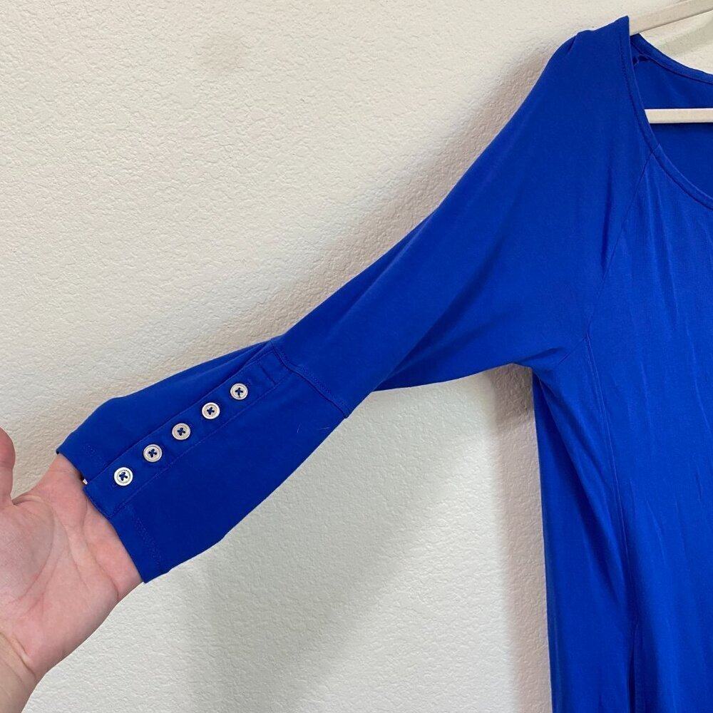 Soft Surroundings Pirouette Maxi Dress Sapphire Blue Size Large Made in Peru - Picture 3 of 9